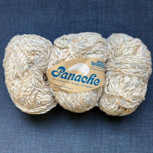 3) Brunswick PANACHE Cotton Blend Variegated Slub Yarn BEACH