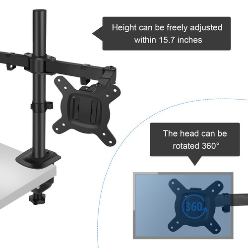 Double Dual Display Computer Monitor Arm Mount Desk Stand 13-27" Screen LED LCD