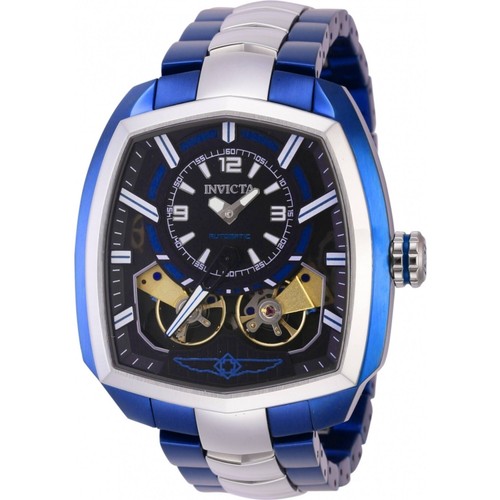Pre-owned Invicta Men's Watch Akula Automatic Two Tone Blue And Silver Bracelet 44000