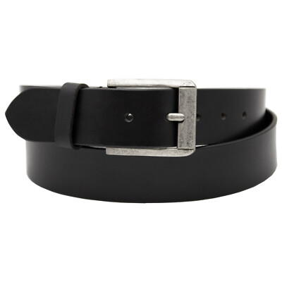 Paul Walter Casual Genuine Leather Belt with Heavy Antique Buckle / Black