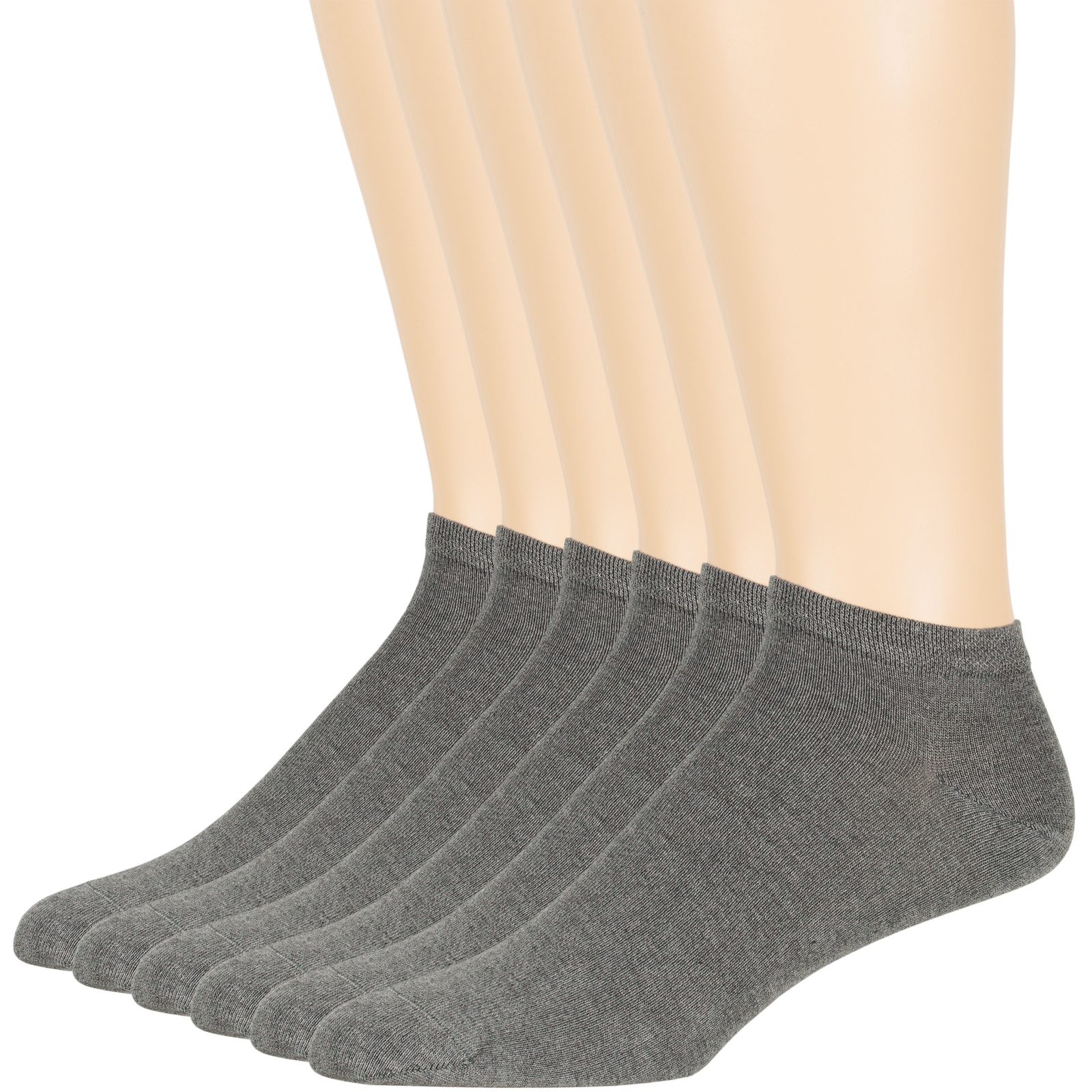 Men's Bamboo 6 Pack Solid Thin Ankle Low Cut Socks L-M Black Khaki Grey White