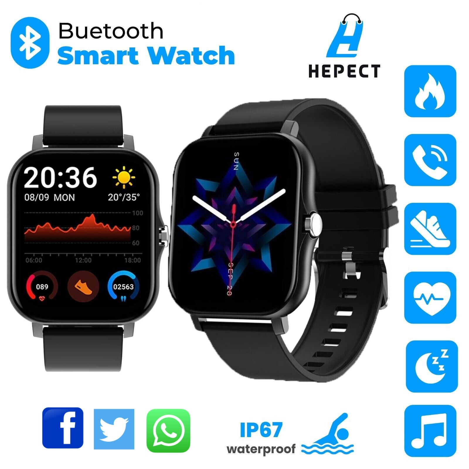 ANDROID - Love☆America 2023 New Smart Watch Women Men Heart Rate For Phone Android