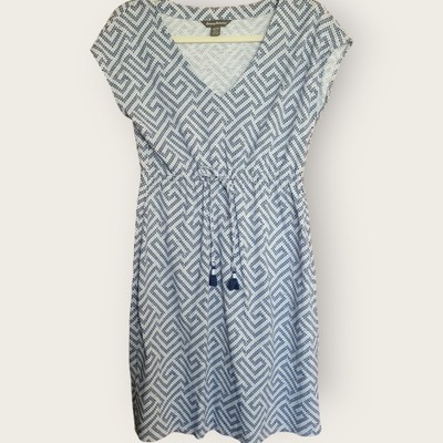 Tommy Bahama Women s FLORA LEGACY DRESS Tie Knot Waist  Geometric Print XS