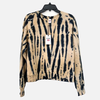 Re/Done Hanes Tiger Dye Raglan Sweatshirt S