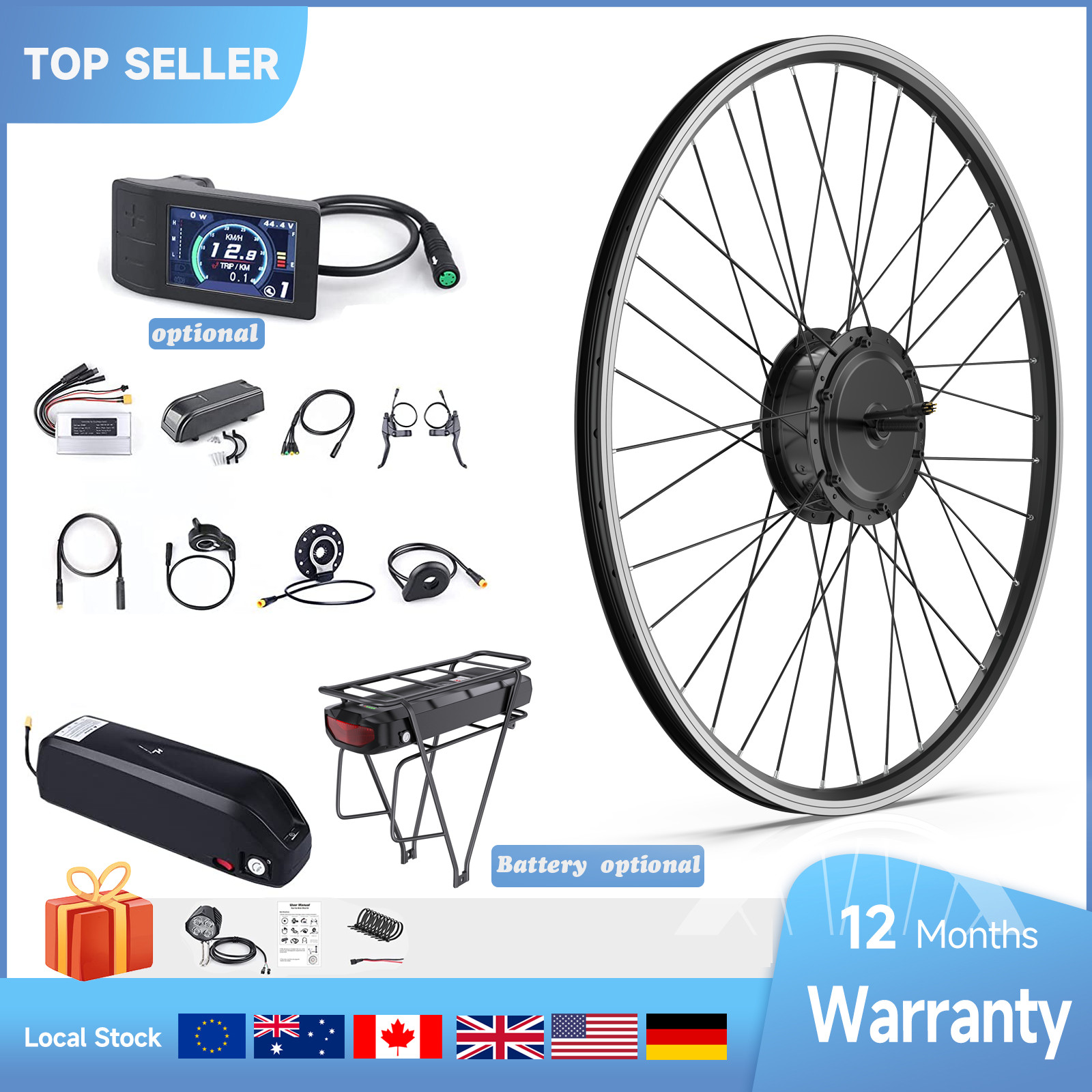 BAFANG 48V 500W Brushless Front Hub Wheel Motor Conversion K