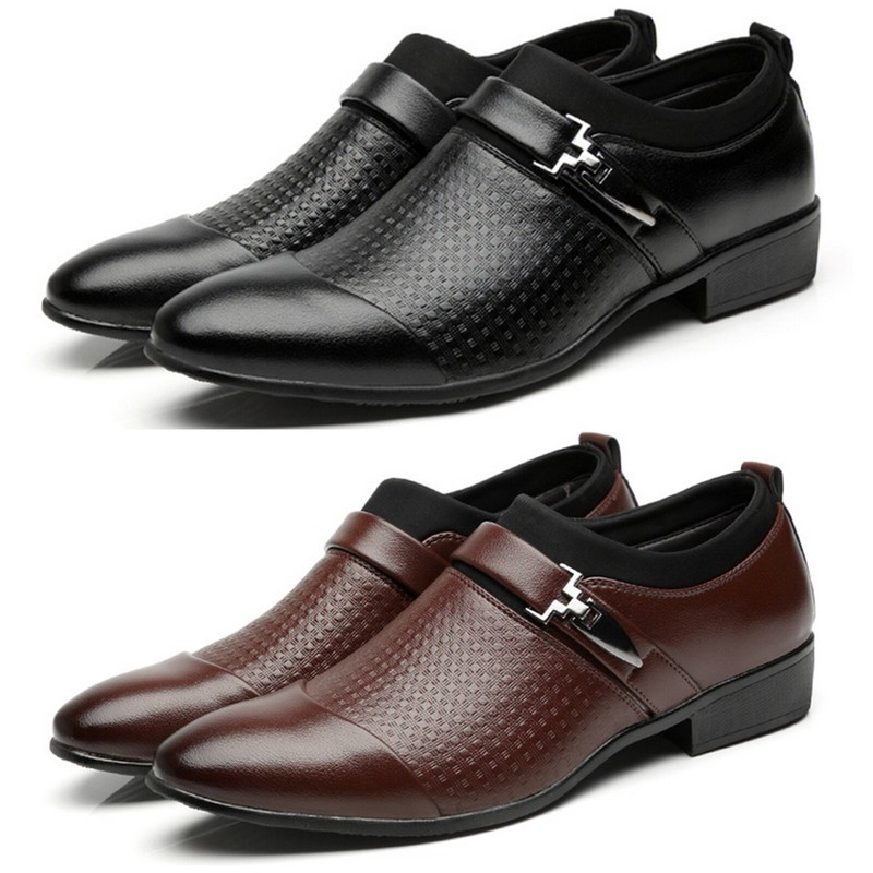 Men's Oxfords Leather Shoes Casual Pointed Toe Business