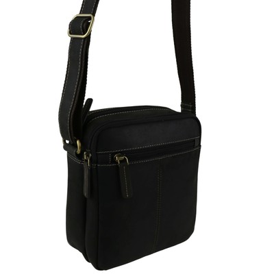 Ladies Mens Small Oiled Leather Cross Body Bag by Visconti; Merlin Travel