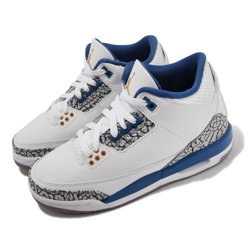 

Nike Air Jordan 3 Retro GS Washington Wizards White Blue Kids AJ3 DM0967-148, Белый, Air Jordan 3 Retro Gs