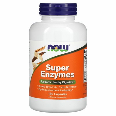 Now Foods Super Enzymes 180 капсул с гарантией качества GMP