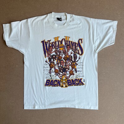 Lakers Vintage 1987 88 Back To Back Champs Salem Sportswear T-Shirt Size XL MINT