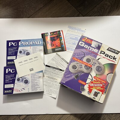 RARE NOS PC Pro Pad 2x Controllers GAME PACK InterAct Vintage 90s