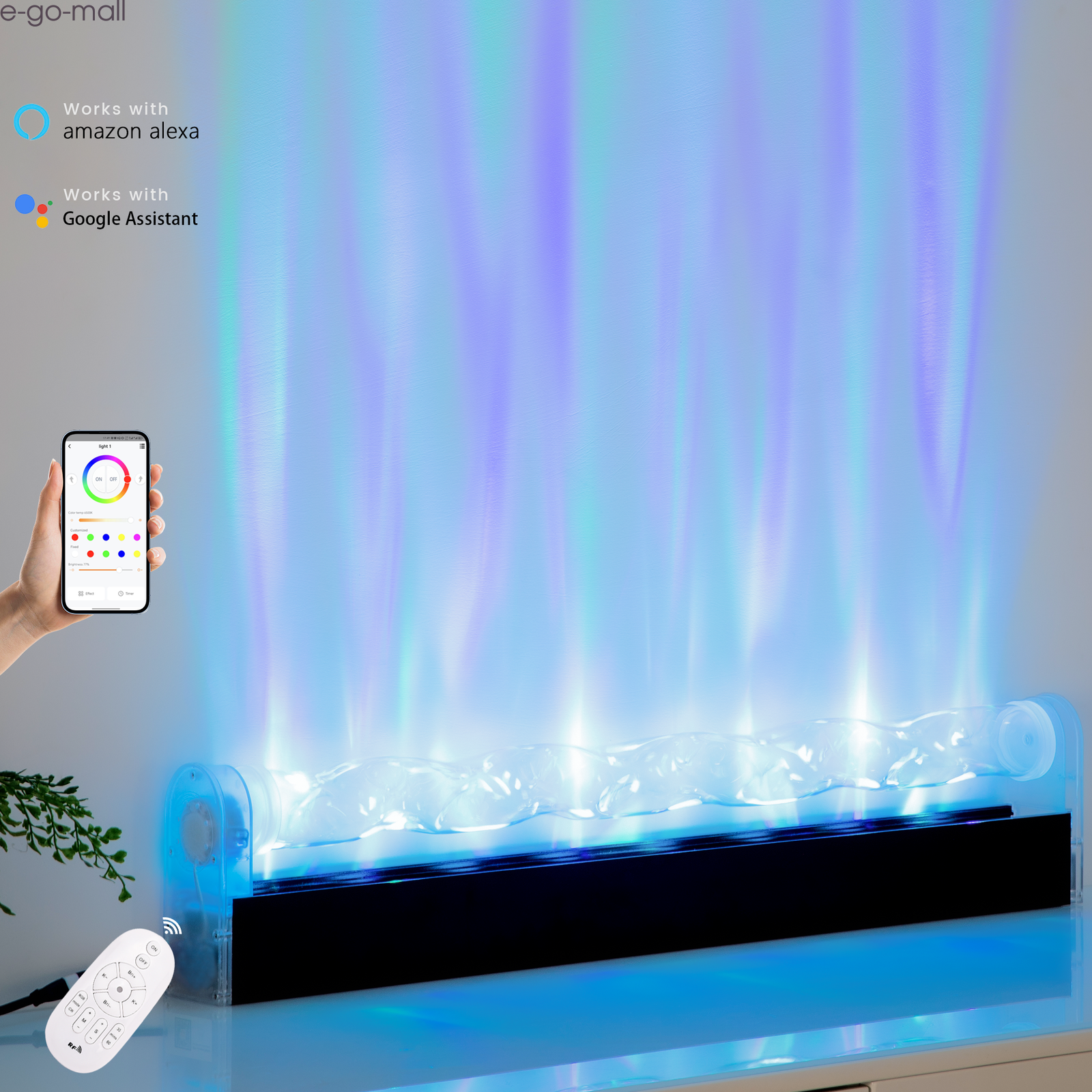 33/39in RGBW Ocean Wave Light Colorful Water Ripple Light Projector Music Sync