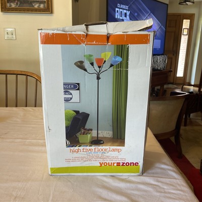 High Five Black 5-Light Multi Color Floor Lamp Your Zone New In Box