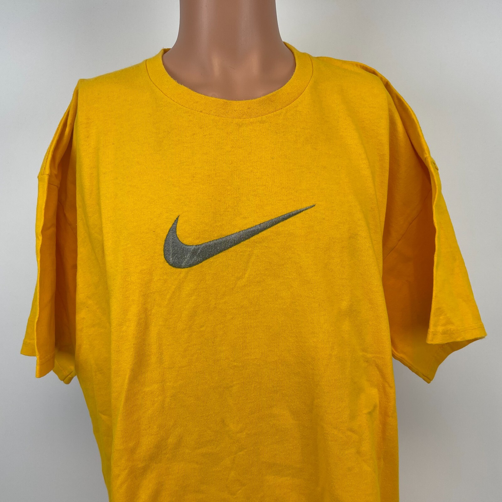 Nike Big Swoosh Logo T Shirt Vintage 2000s Gold Size 2XL | eBay