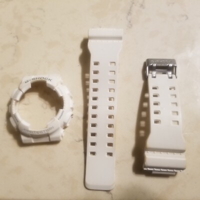 Genuine USED CASIO G-SHOCK Watch BAND and BEZEL  GA-110 Original WHITE