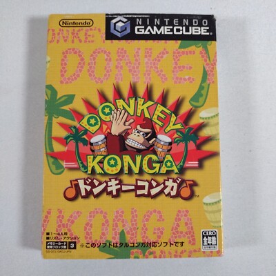 Japanese Donkey Konga Nintendo GameCube Japan Import Complete CIB US Seller