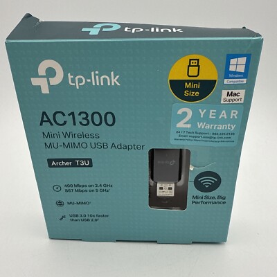 TP-Link AC1300 USB WiFi Adapter(Archer T3U)- 2.4G/5G Dual Band Wireless