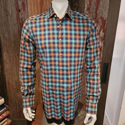 XACUS 100% Cotton Plaid Made In Italy Size 41 (16 neck) $49