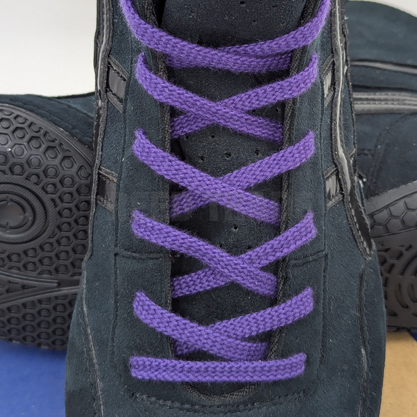 Pre-owned Asics Wrestling Shoes 1083a001 Black/black Lace:purple Ex-eo(twr900) Successor