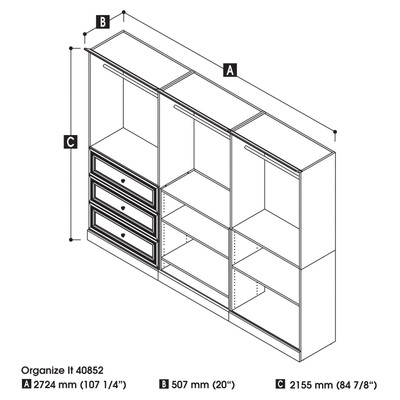 Versatile by Bestar 40852 108 in. Classic Wall Storage Kit