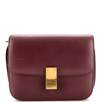 Celine Classic Box Bag Smooth Leather Medium Red