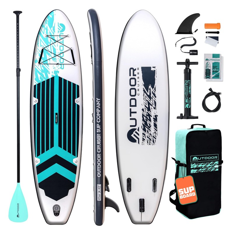 OutdoorCrusier Ultra-Portable Inflatable Stand-Up Paddle Board, Lightweight  ...