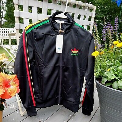 NEW Adidas Originals, Firebird,Black, Rasta, Bob Marley, Designed Jacket. Size S NEW Adidas Originals, Firebird,Black, Rasta, Bob Marley, Designed Jacket. Size S