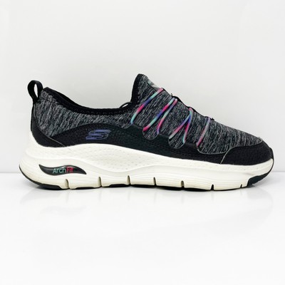 Skechers Womens Arch Fit Rainbow 149061 Черная повседневная обувь Кроссовки Размер 6