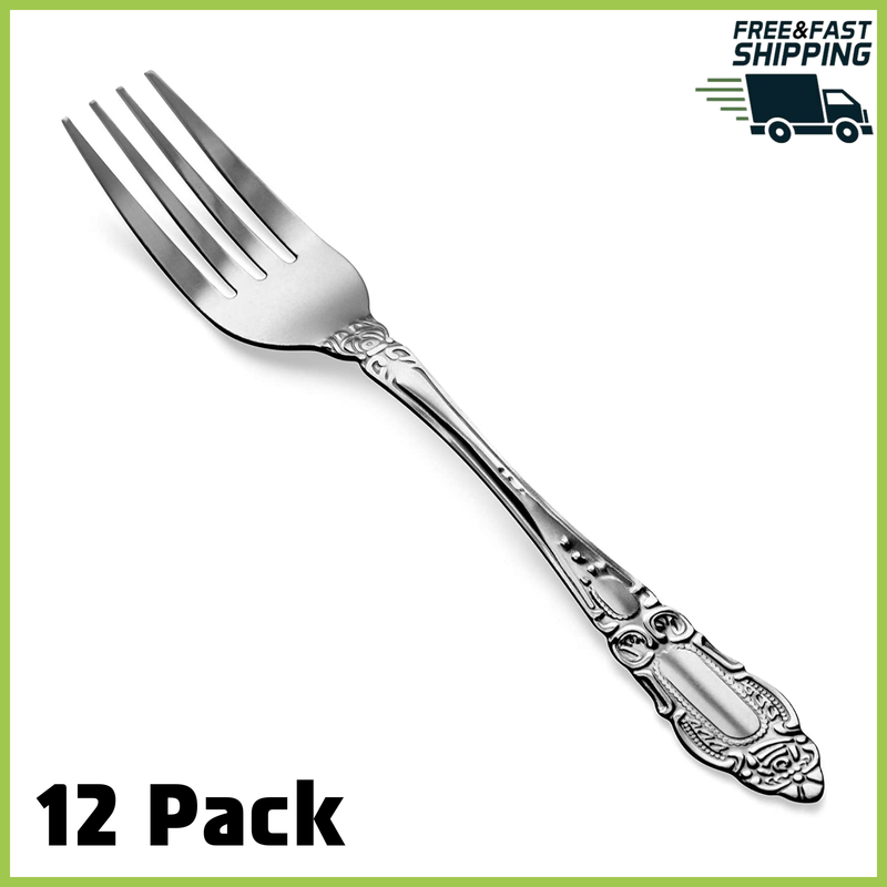 Stainless Steel Salad Table Fork Set Of 12 Flatware Usa