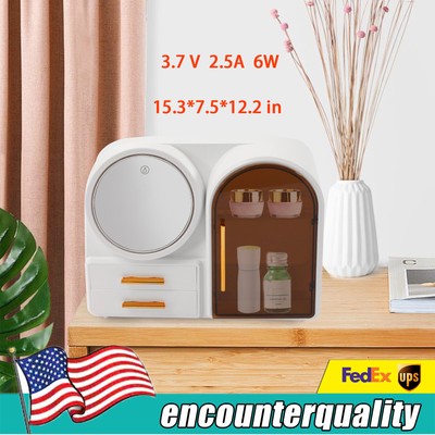 Combined Cosmetic Large Capacity Storage Box Multi Function With USB LED Light