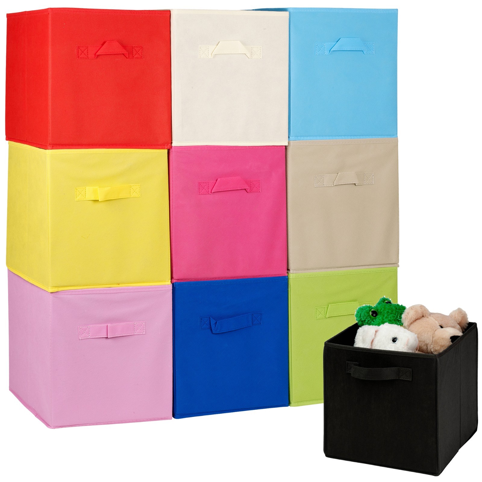 Collapsible Cube Storage Boxes Kids Toys Carry Handles