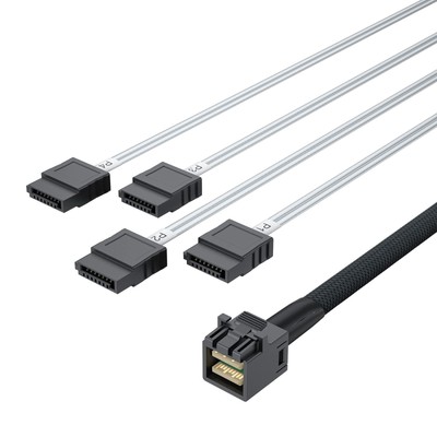 Internal Mini Sas Hd Sff8643 To 4x Sata 7pin Hard Disk Data Server Raid Cable 