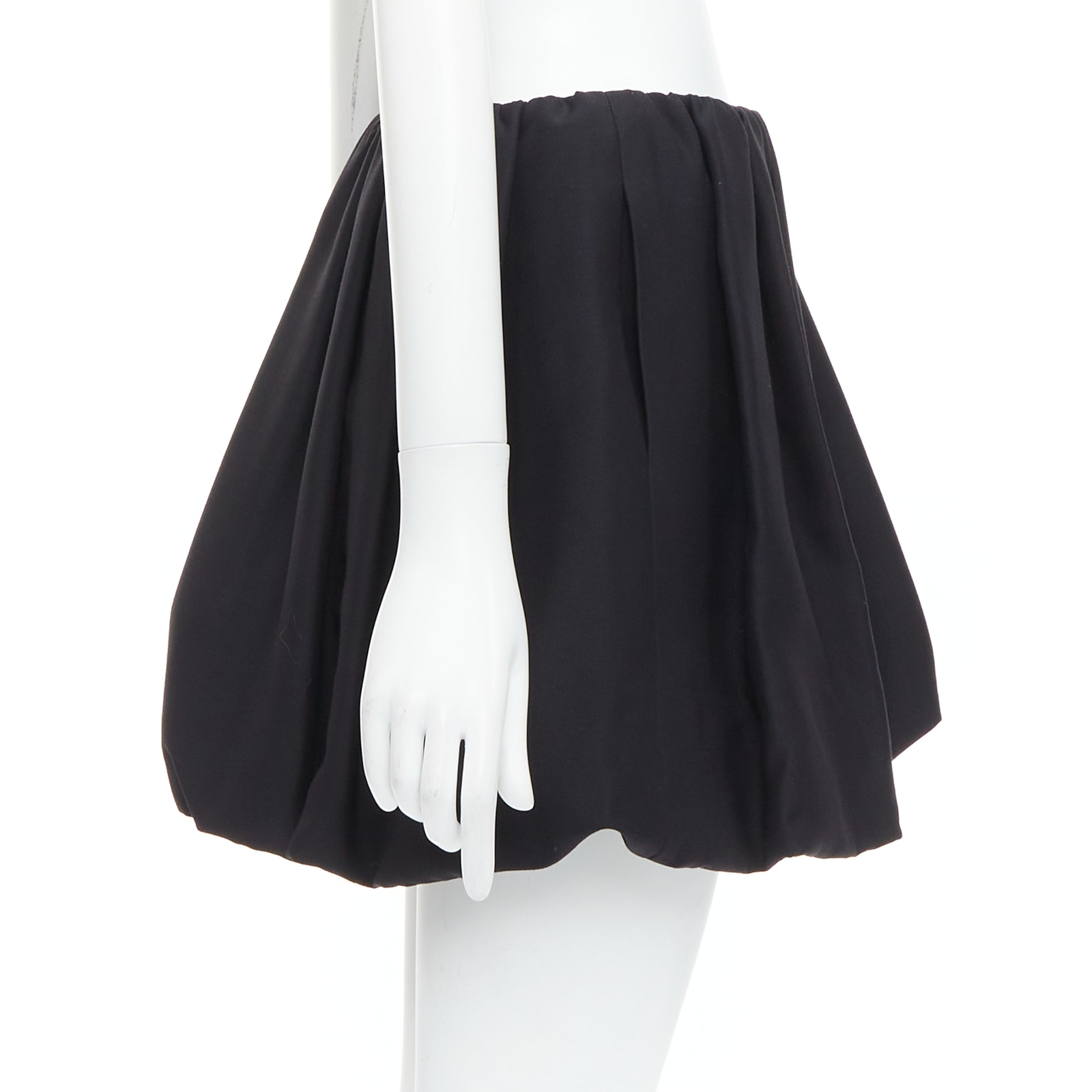 VALENTINO 2023 black crepe couture silk puff ball bubble