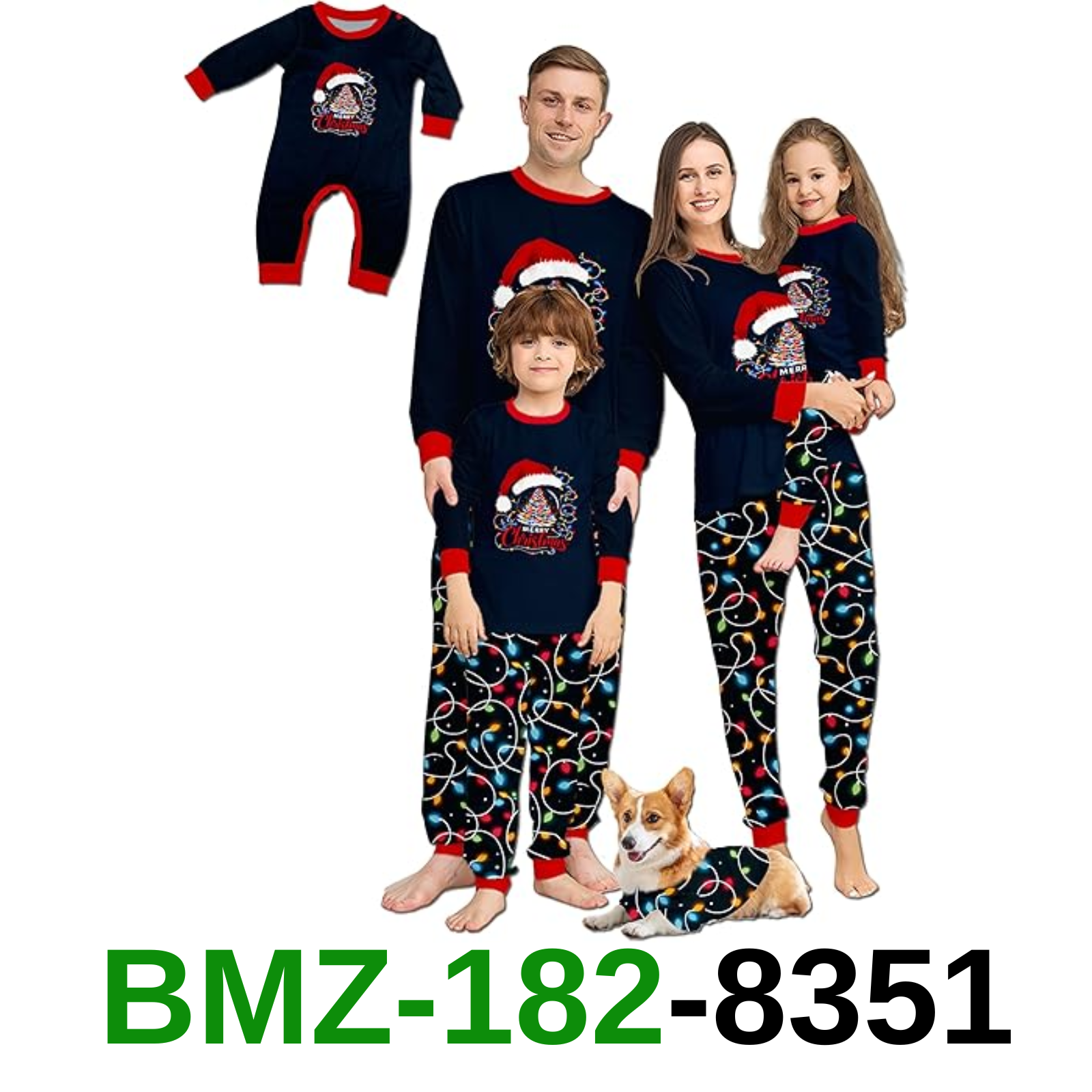 BRILISLE Christmas Pajamas for Family, Matching Family Christmas Pajama, BLACK,M