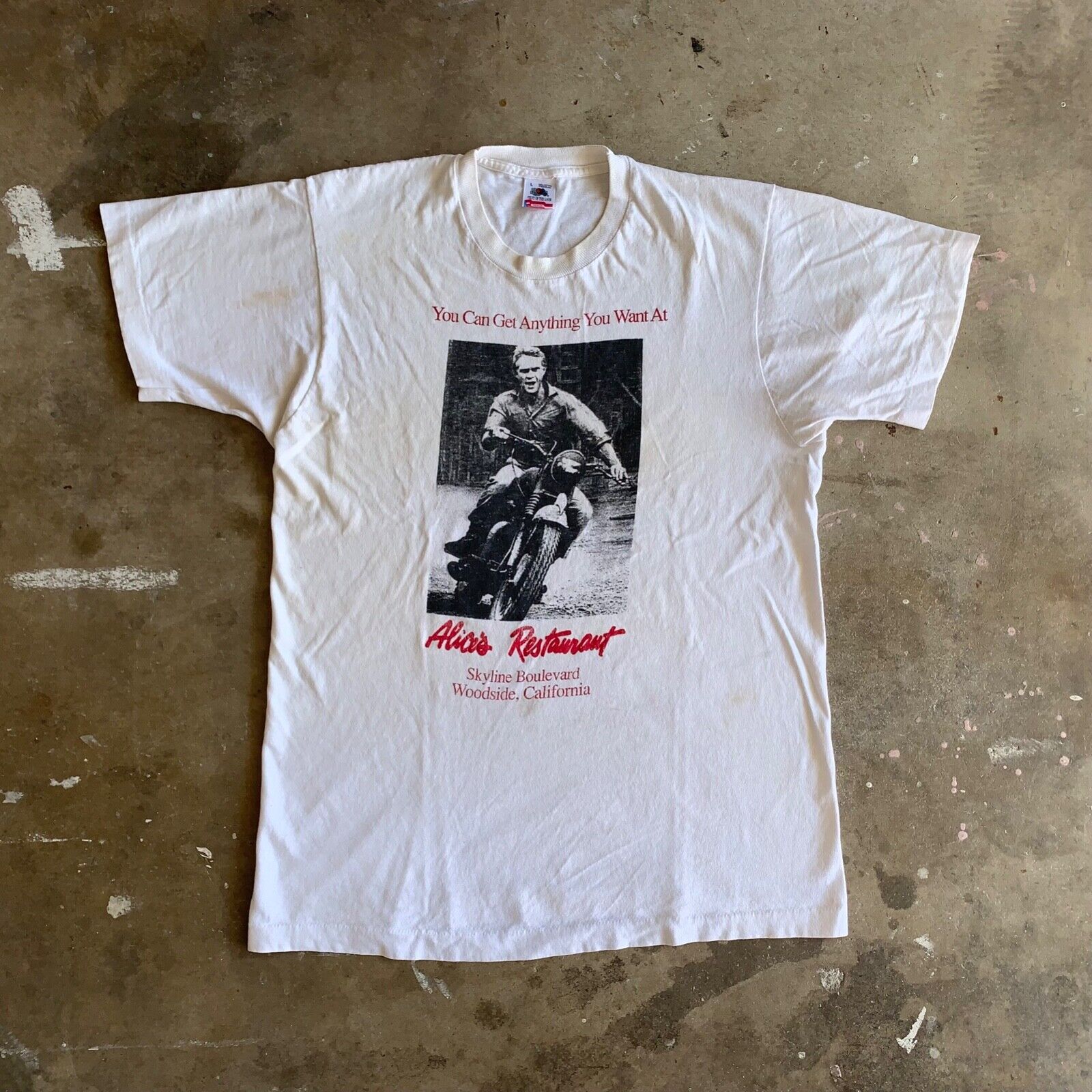 80s VTG ALICE'S RESTAURANT BIKER BAR T-SHIRT SZ L STEVE 80s VTG ALICE'S RESTAURANT BIKER BAR T-SHIRT SZ L STEVE