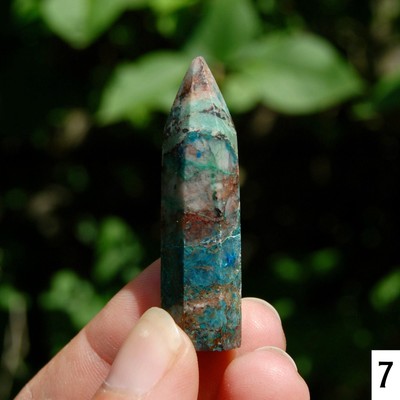 Phoenix Stone Ajoite Malachite Azurite Chrysocolla Quartz Crystal Tower, Messina