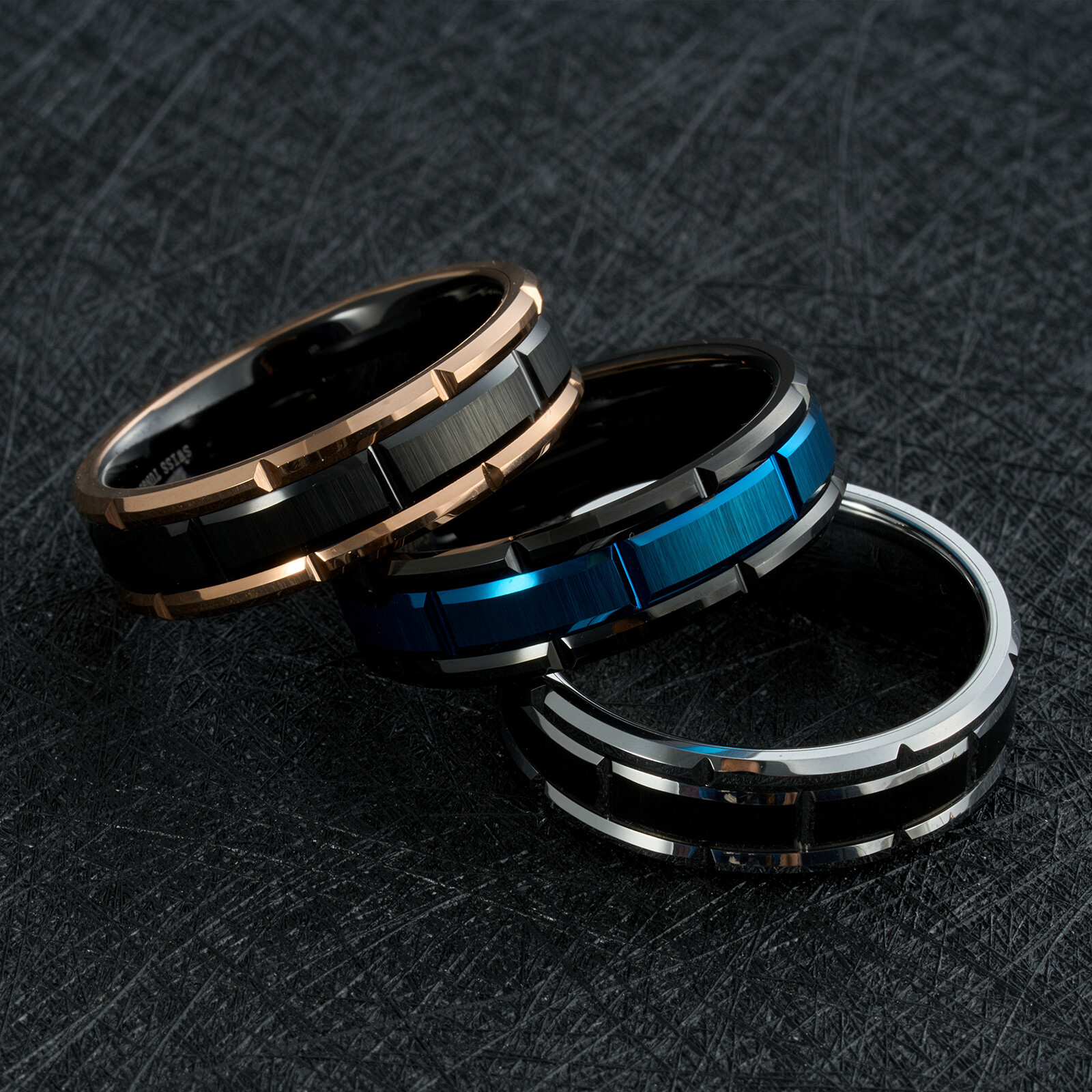 ATOP Classic Mens 8mm Rose Gold/Black/Blue/Sliver Tungsten Wedding Band Ring