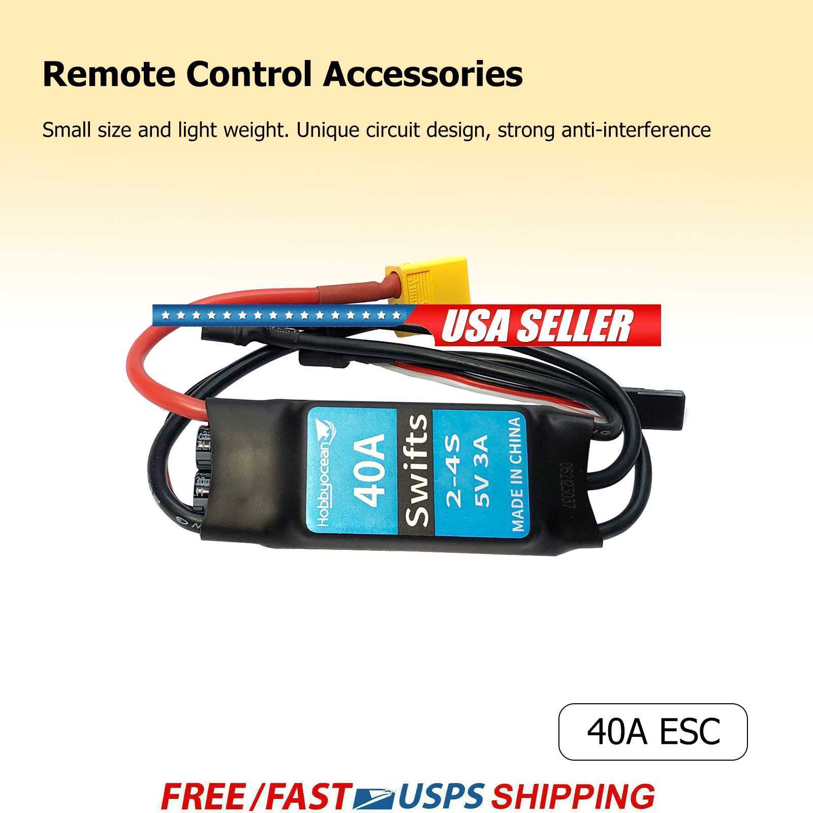 40A 50A 80A Brushed Speed Controller 3.5mm Banana Plug for FMS E-flite Jet Plane