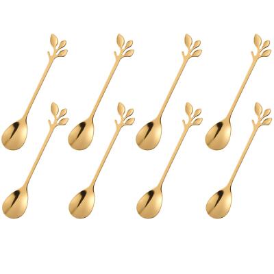 Gold Plated Stainless Steel Mini Coffee Espresso Spoon Tableware Flatware Desse