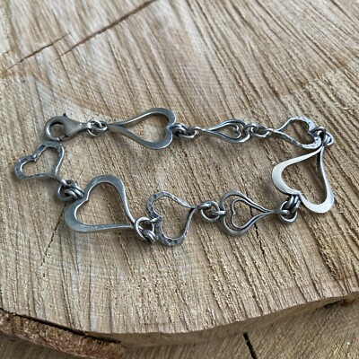 Silpada Sterling Silver Spread The Love Hammered Heart Link Bracelet B1701