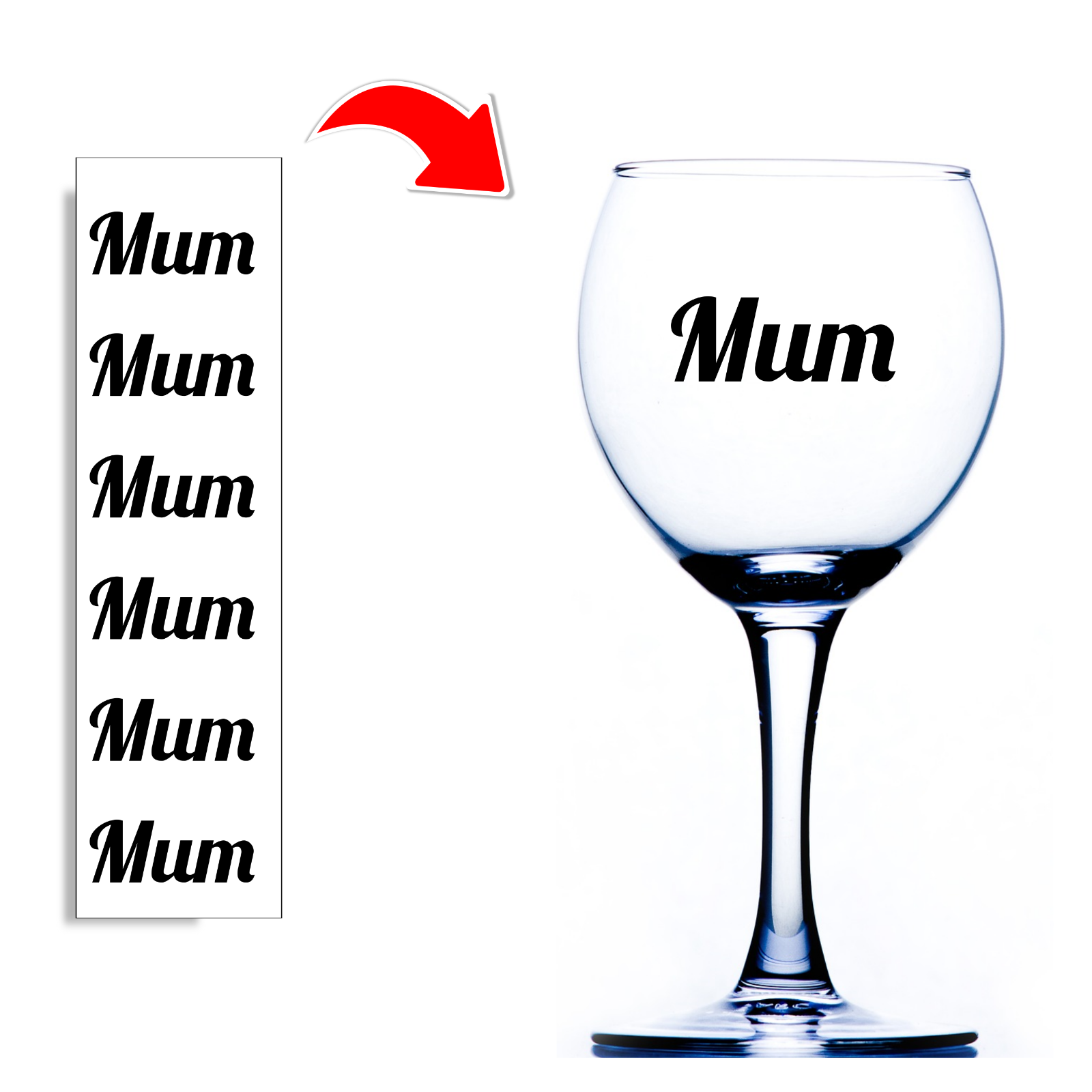6x Mum Stickers For Wine Glasses Tin Jar Glass Bottle Baubles Vinyl Decal