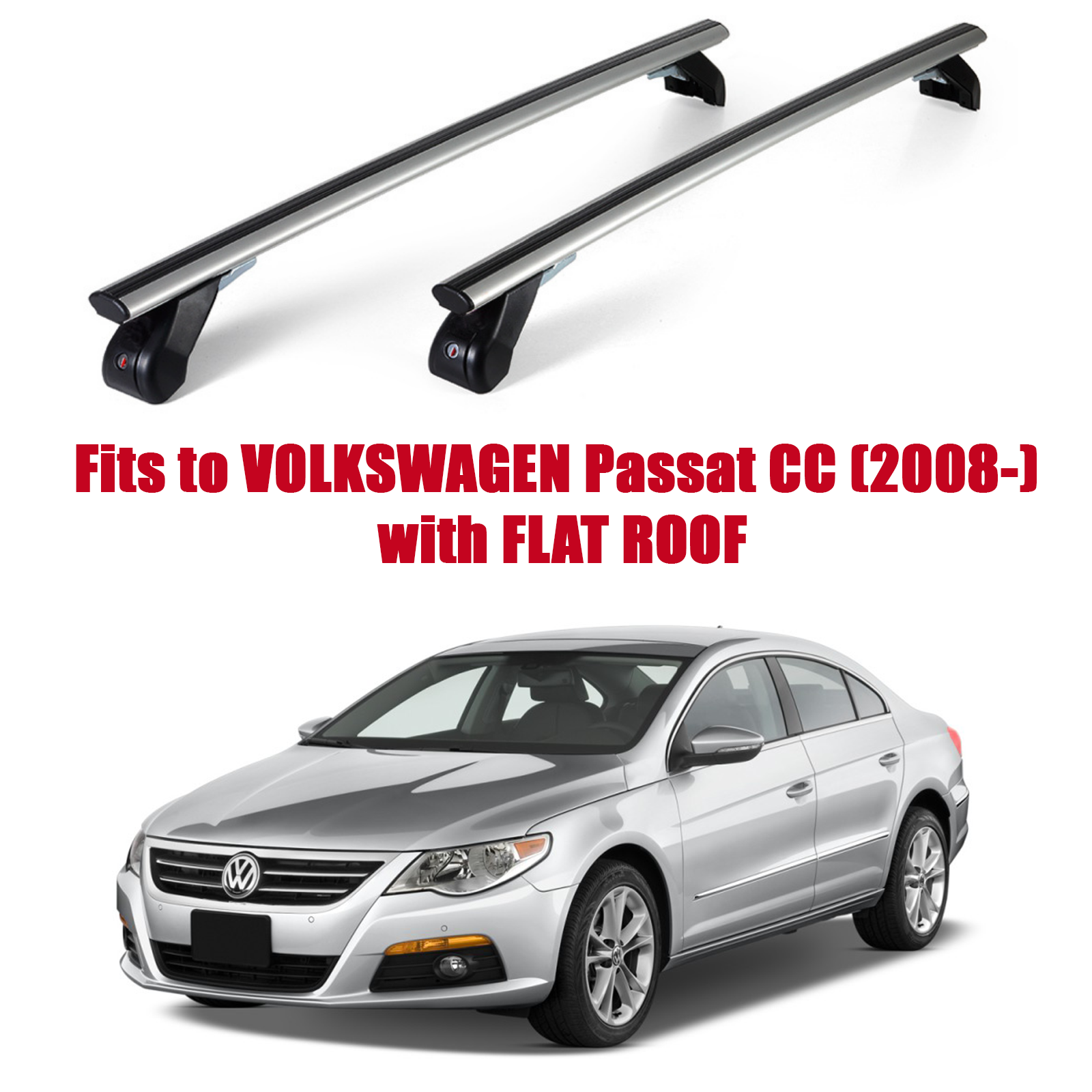 Premium Roof Rack Bars For VOLKSWAGEN Passat CC 2008 Flat Roof AL302 142M