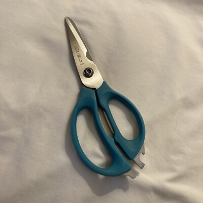 Pioneer Woman Soft Grip Teal 3 in 1 Shears/Scissors, Clean, Super Condition.