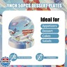 PUEVENYI 50PCS Airplane Party Paper Plates - 7Inch Airplane Blue Sky Dessert Plates for Cake Salad Fruit Disposable Decoration Supplies for Baby Shower Kids Birthday Party, Serve 50