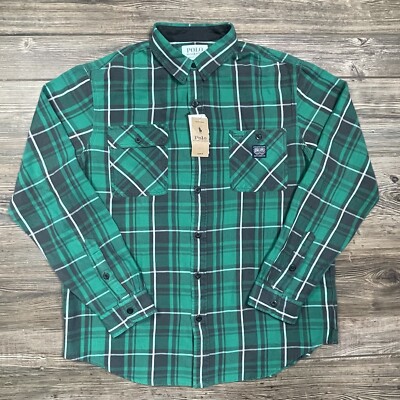 Polo Ralph Lauren Men s Classic Fit Denim & Supply Workshirt Green Size XL NWT