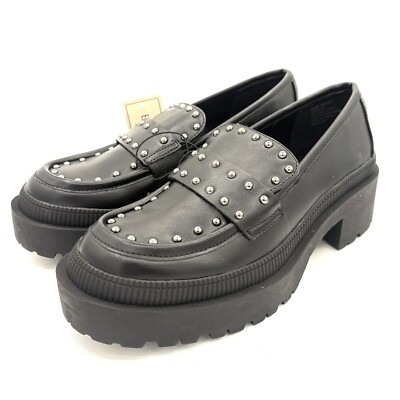 BCBGeneration Marley Platform Loafer Black Womens Size 6 Slip-On NWT