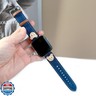 Sidart Soft Designer Leather Band Compatible with Apple Watch Series Ultra 9 8 7 6 5 4 3 2 1 SE, 38mm 40mm 41mm Single Tour for Women, Cute Bear, Dark Blue