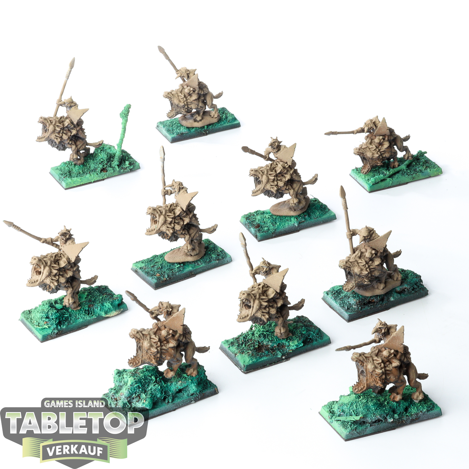 Kings of War - 10 x Goblin Fleabag Riders - teilweise bemalt
