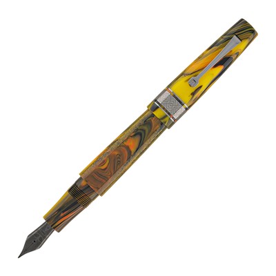 Leonardo Supernova Fountain Pen in Galleria w/ Ruthenium Trim, Elastic Fine -NEW
