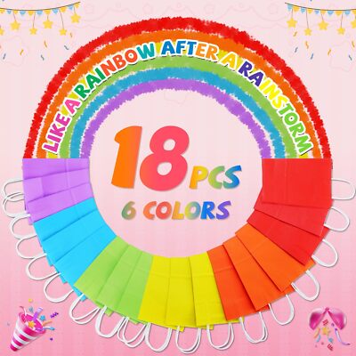 18 Pcs Paper Bags Party Favor Gift Bags with Handles for Birthday Wedding